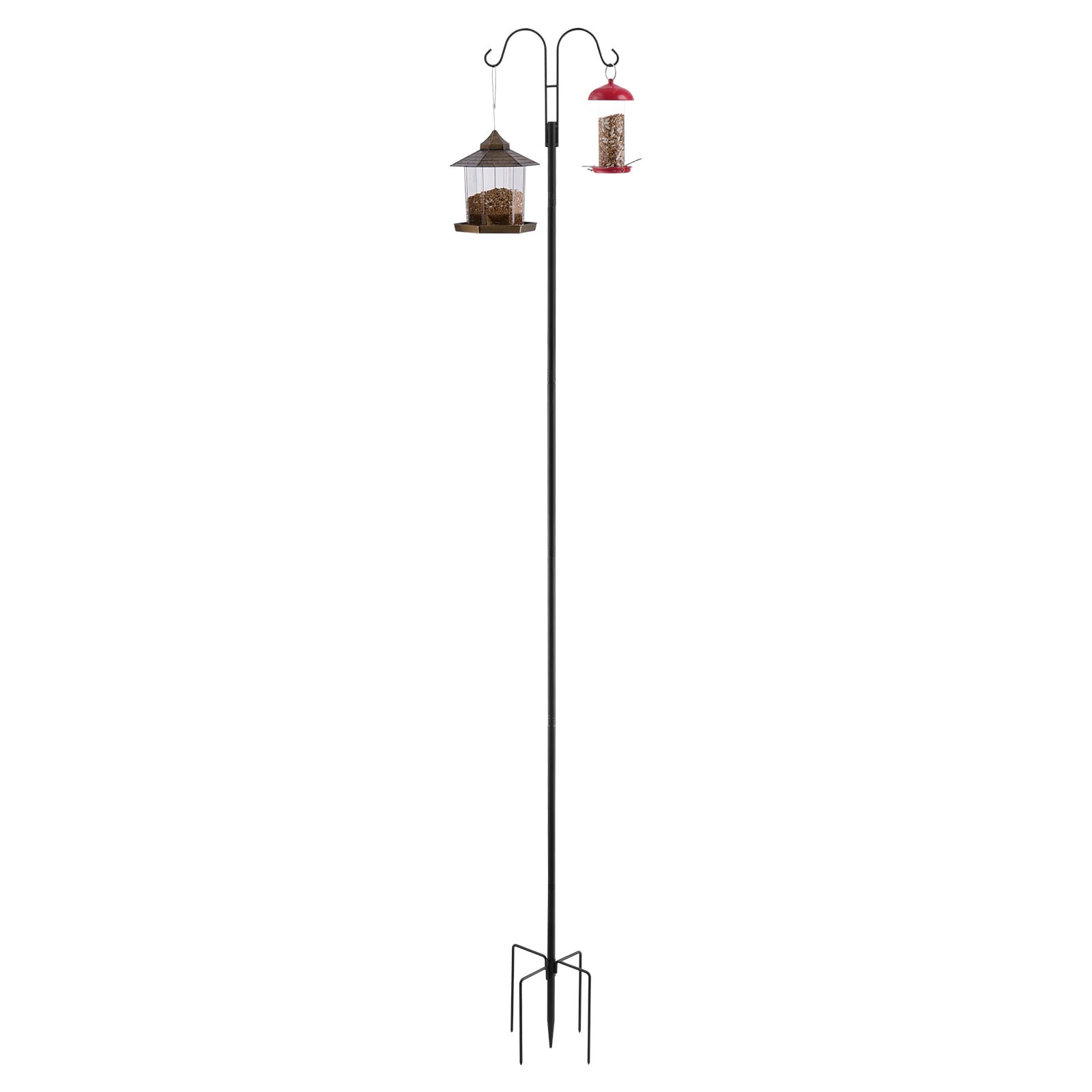 Double Shepherds Hook 8 Pack 92 Inch Heavy Duty Bird Feeder Pole_voghion.com